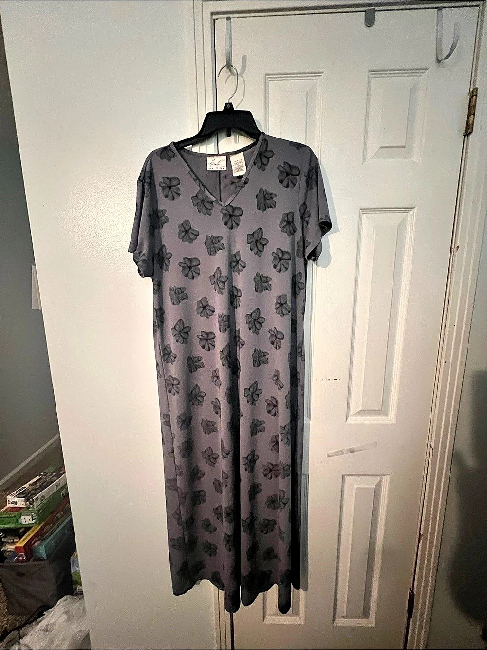 Kathie Lee Gifford Collection Floral Maxi Dress Gray